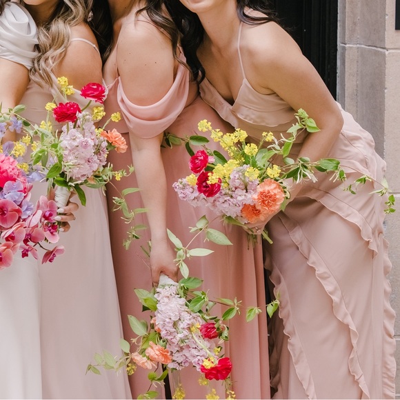 Mumu Romance Ruffle Dress - Dusty Blush Crisp - Picture 6 of 6